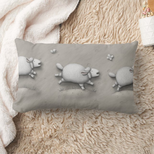 Baa Relief Happy Galloping Sheep Lumbar Cushion (Blanket)