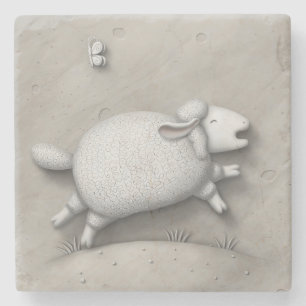 Baa Relief (sheep 2) Stone Coaster