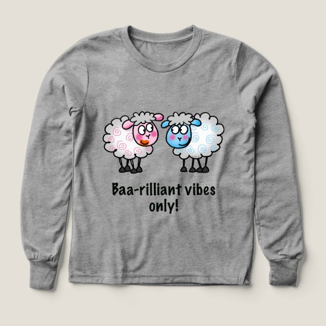 Baa-rilliant - Cute Cartoon Sheep Pair (Design Front)