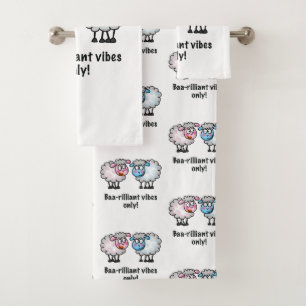 Baa-rilliant - Cute Cartoon Sheep Pair Bath Towel Set