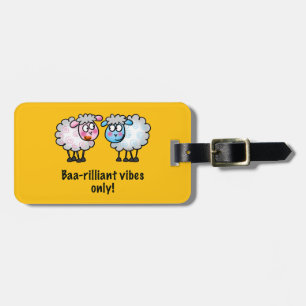 Baa-rilliant - Cute Cartoon Sheep Pair Luggage Tag