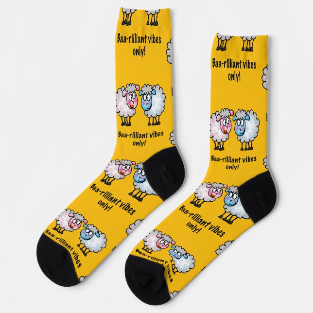 Baa-rilliant - Cute Cartoon Sheep Pair Socks (Left)
