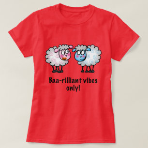 Baa-rilliant - Cute Cartoon Sheep Pair T-Shirt