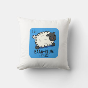 Baa-rium Funny Sheep Chemistry Pun Cushion