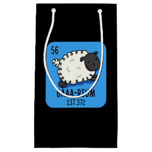 Baa-rium Funny Sheep Chemistry Pun Dark BG Small Gift Bag
