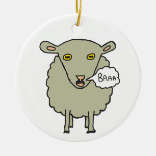 Baa Sheep Ceramic Tree Decoration