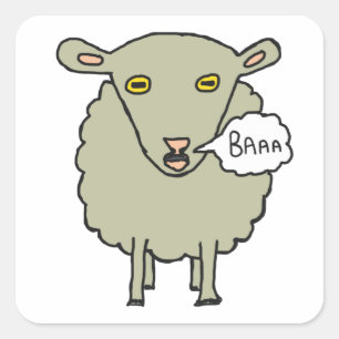 Baa Sheep Square Sticker
