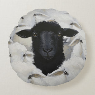 Baa-tle of Individuality Round Cushion