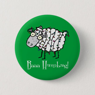 Baaa Bah Humbug Funny Christmas 6 Cm Round Badge
