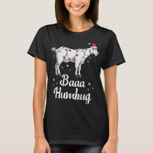 Baaa Humbug Goat Santa Hat And Lights Goat Lover C T-Shirt