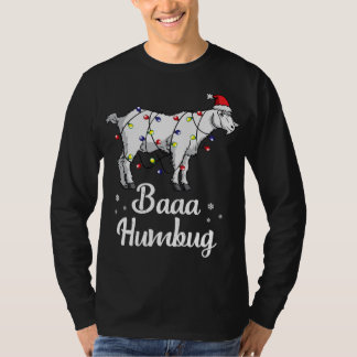 Baaa Humbug Goat Santa Hat And Lights Goat Lover C T-Shirt