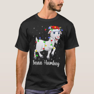 Baaa Humbug Goat Xmas Lighting Santa Goat Christma T-Shirt