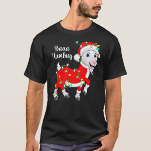 Baaa Humbug Goat Xmas Lights Santa Goat Christmas T-Shirt
