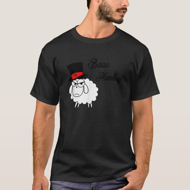 Baaa Humbug Sheep Funny Bah Humbug Holiday Christm T-Shirt (Front)