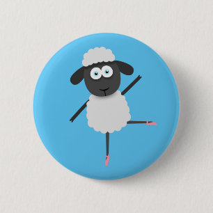 Baaa llerina 6 cm round badge