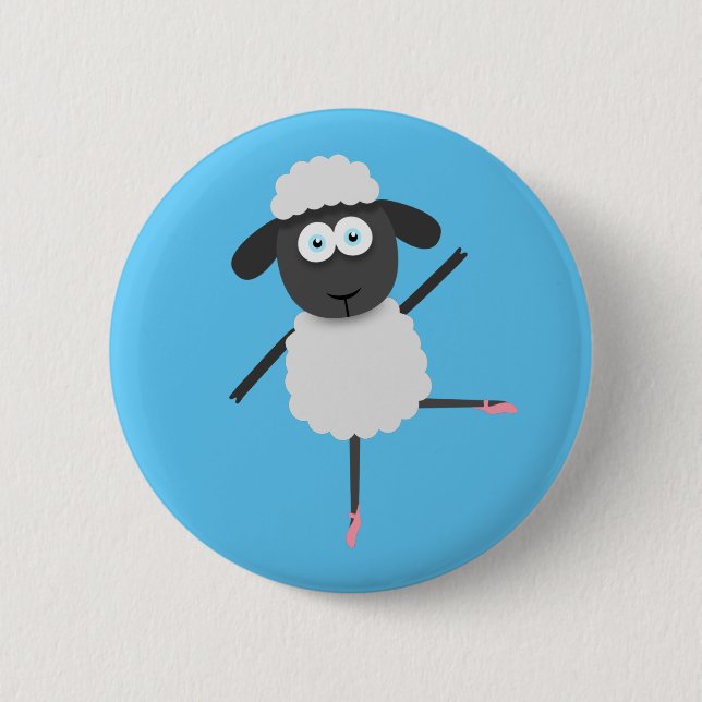 Baaa llerina 6 cm round badge (Front)