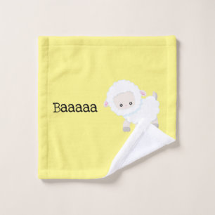 Baaaa Cute Fluffy Lamb Sheep Wash Cloth