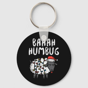Baaah Humbug Sheep Xmas Lights Fun Anti Christmas Key Ring