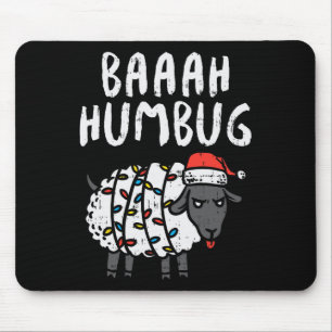 Baaah Humbug Sheep Xmas Lights Fun Anti Christmas  Mouse Pad