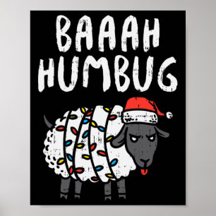 Baaah Humbug Sheep Xmas Lights Fun Anti Christmas  Poster