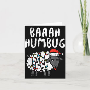 Baaah Humbug Sheep Xmas Lights Funny Anti Christma Card