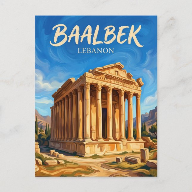 Baalbek Ruins Lebanon Postcard (Front)