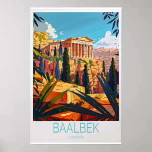 Baalbek Travel Poster - Lebanon Wall Art Featuring
