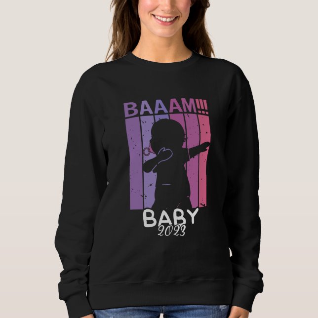 Baam Girl Baby 2023 Dab Pregnancy Expectant Mother Sweatshirt (Front)