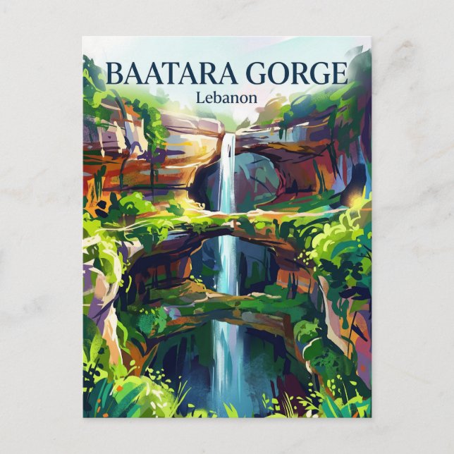 Baatara Gorge Waterfall Lebanon Postcard (Front)