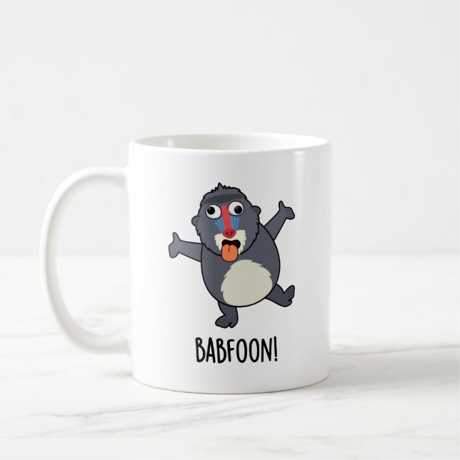 Bab-foon Funny Buffoon Baboon Pun  Coffee Mug (Left)