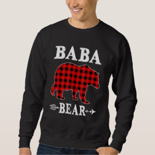 Baba Bear Christmas Pajama Red Plaid Buffalo Famil Sweatshirt