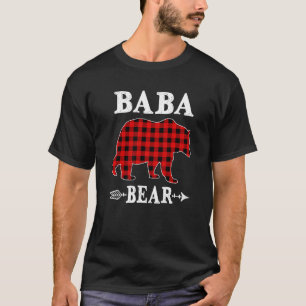 Baba Bear Christmas Pajama Red Plaid Buffalo Famil T-Shirt