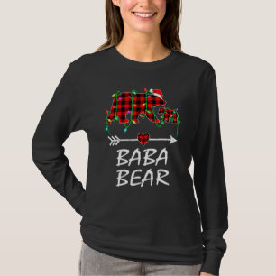 Baba Bear Christmas Pajama Red Plaid Buffalo Xmas T-Shirt