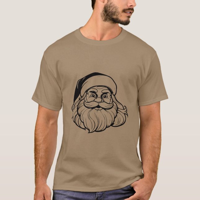 Baba funny Santa face Christmas Hipster  T-Shirt (Front)