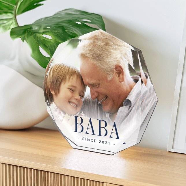 Baba Grandpa Year Established Photo Block (Creator Uploaded)