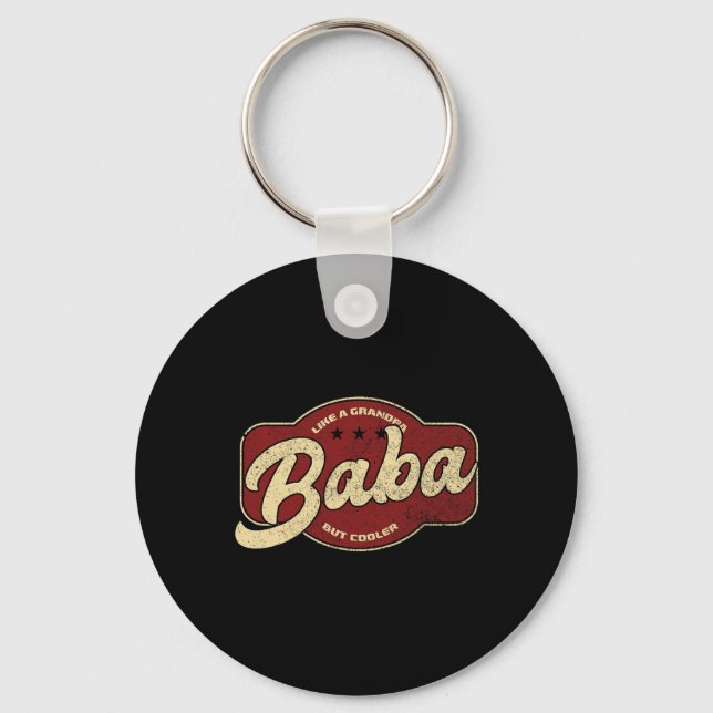 Baba Like A Grandpa But Cooler - Baba Arabic  Key Ring (Front)