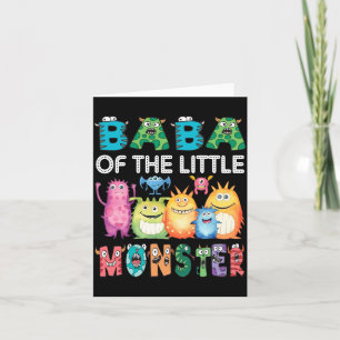 Baba Of The Little Monster Kids 1st Birthday Party Card