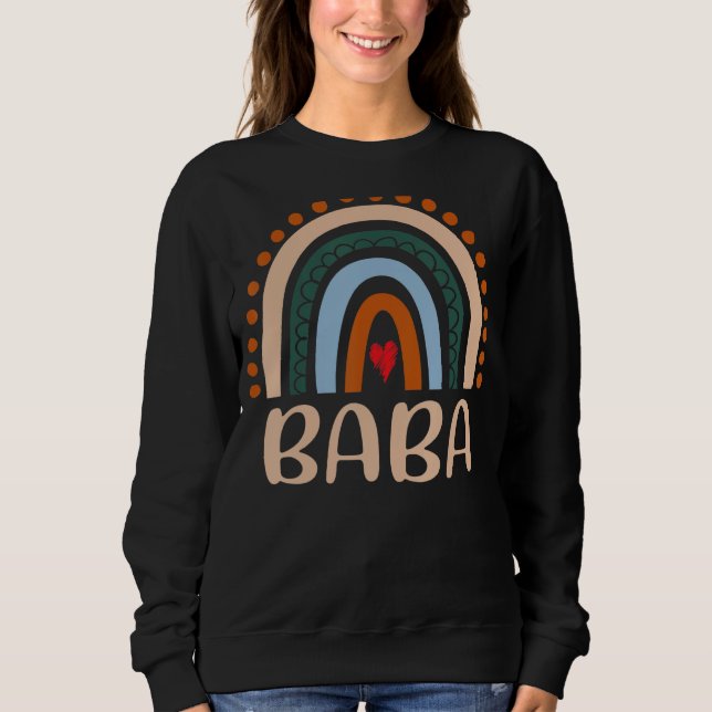 Baba Rainbow Grandma Cute Mothers Day Funny Baba Sweatshirt (Front)