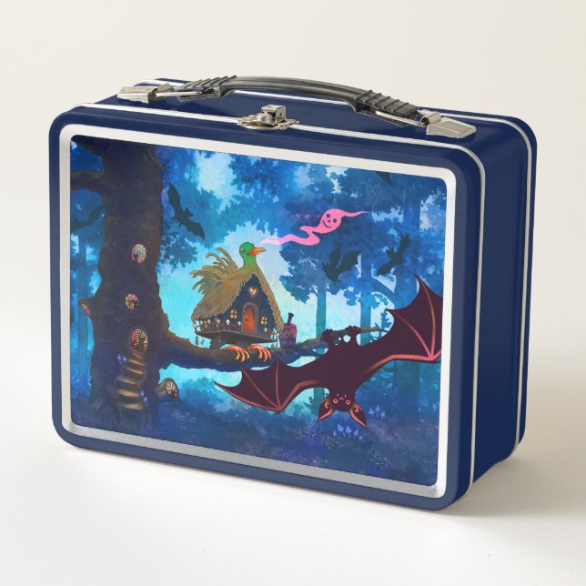 Baba Yaga's Bird House / Cthulu Rubber Duckie Metal Lunch Box (Front)