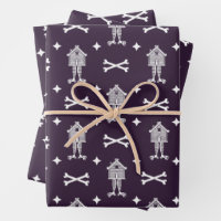 Baba Yaga's Hut Folk Horror Wrapping Paper Sheets