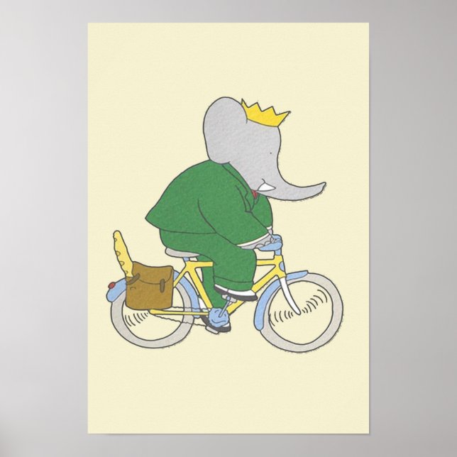 Babar rides a bike poster (Front)