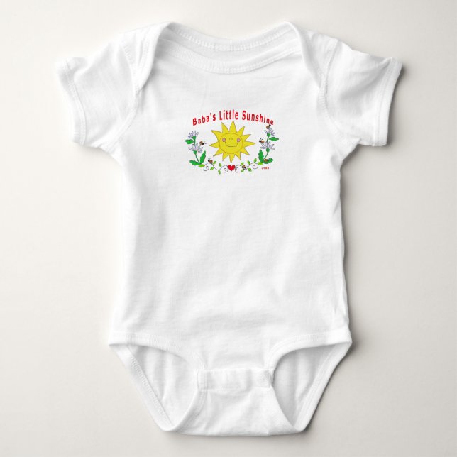 Baba's Little Sunshine Baby Bodysuit (Front)