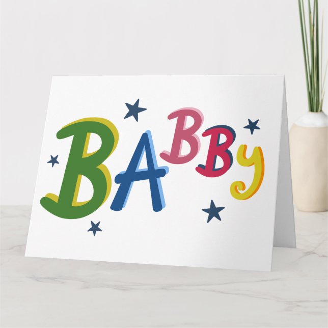 BABBY Black Country Words New Baby Card (Front)