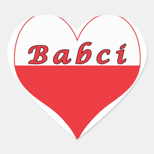 Babci Polish Heart Sticker (Front)