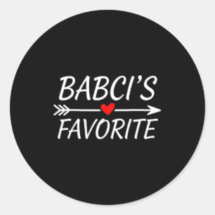 Babci’s Favorite Child Quote Heart Polish Grandma  Classic Round Sticker