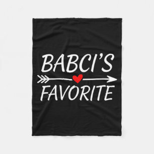 Babci’s Favorite Child Quote Heart Polish Grandma Fleece Blanket