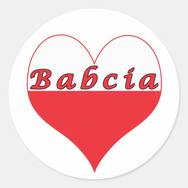 Babcia Polish Heart Classic Round Sticker (Front)