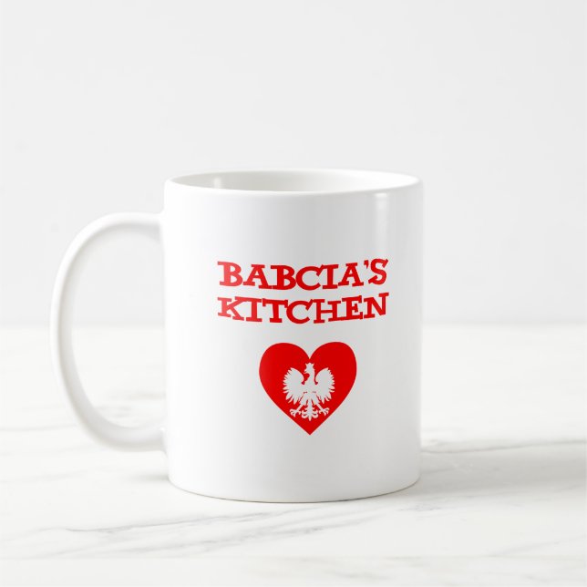 Babcia's Kitchen Featuring Polish White Eagle Coffee Mug (Left)