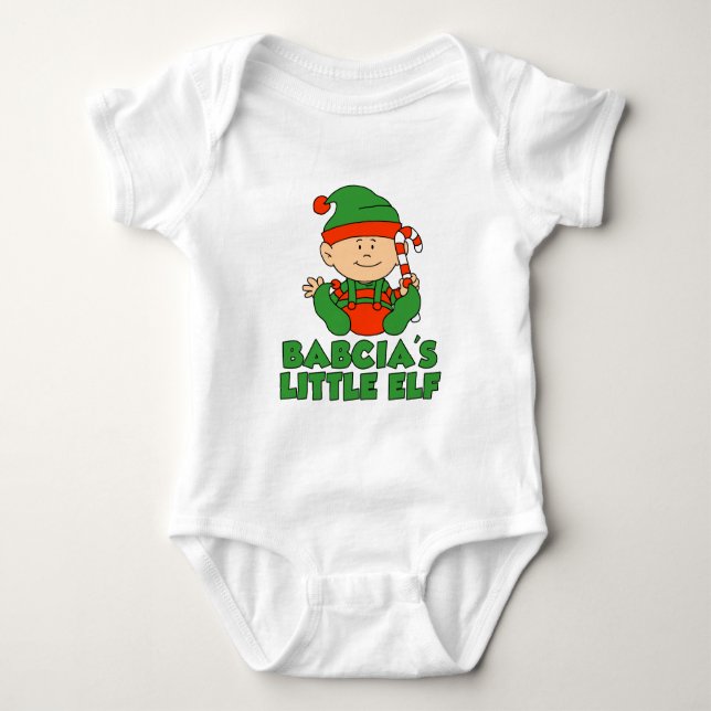 Babcia's Little Elf Baby Bodysuit (Front)
