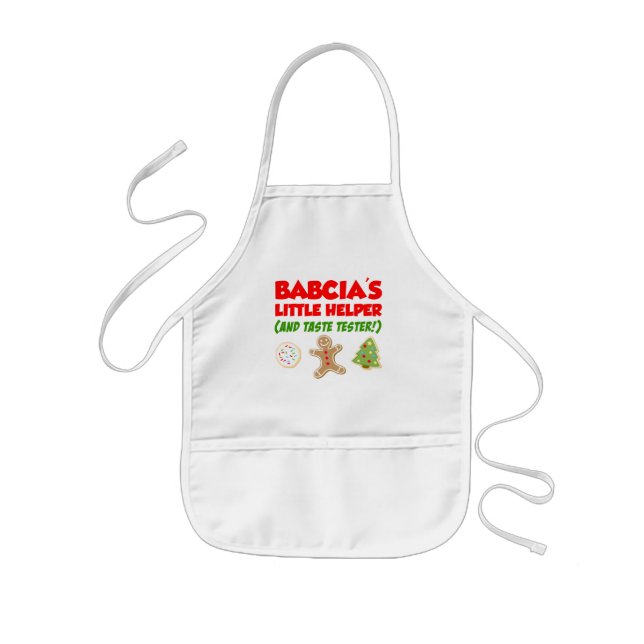 Babcia's Little Helper Christmas Cookies Kids Apron (Front)